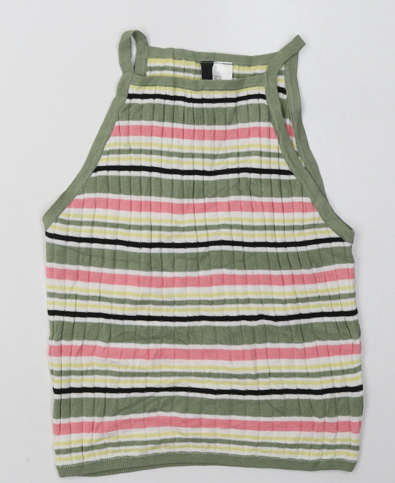 Womens UK Size S H&M Green Cropped Tank