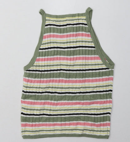 Womens UK Size S H&M Green Cropped Tank