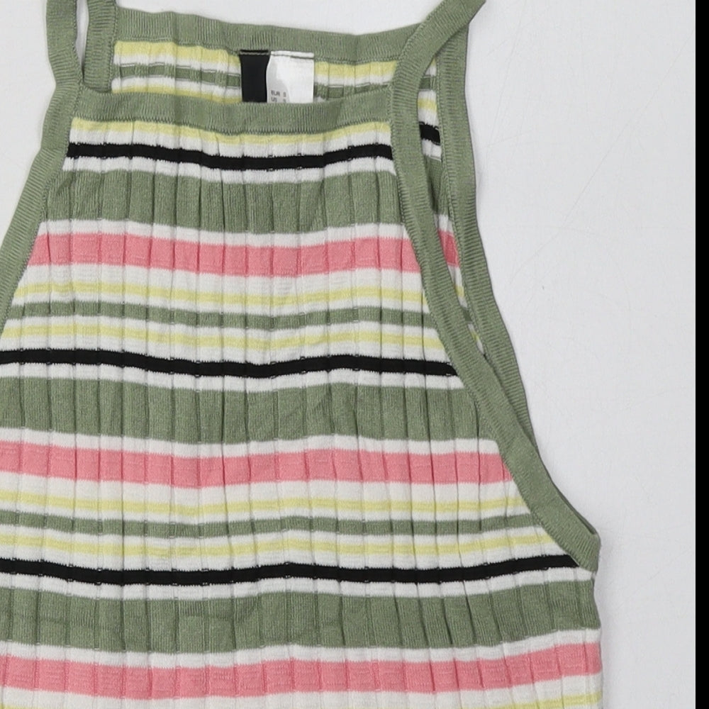 Womens UK Size S H&M Green Cropped Tank