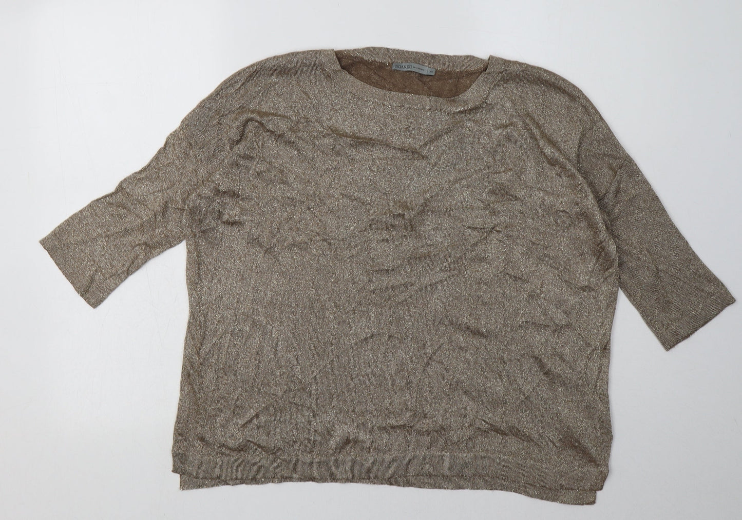 soaked  Womens Gold  Viscose Pullover Sweatshirt Size XS  Pullover