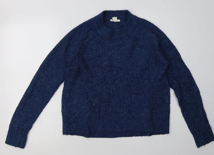 H&M Womens Blue  Acrylic Pullover Sweatshirt Size S  Pullover