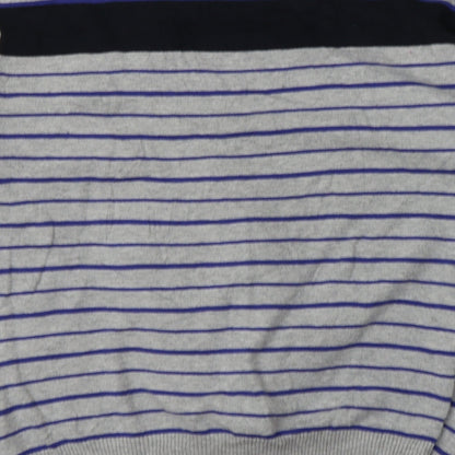 Brand and care label for jc rags men’s grey check pullover sweatshirt, size L