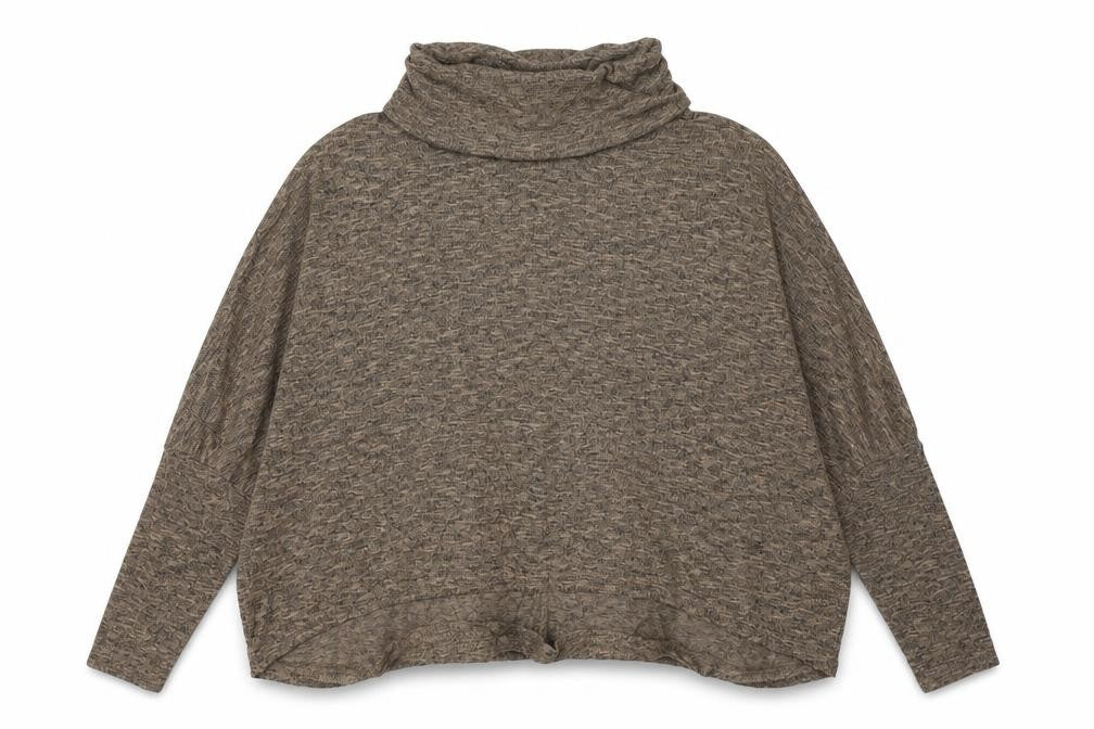 Front view of New Look women’s brown polyester pullover sweatshirt, size UK 8, pullover