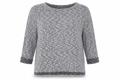 Front view of River Island women’s grey polyester pullover sweatshirt, size UK 16, pullover
