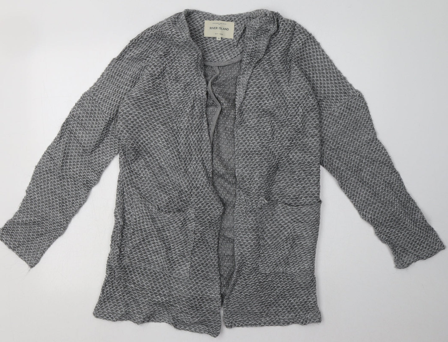 Womens UK Size 10 River Island Grey Cardigan Jumper