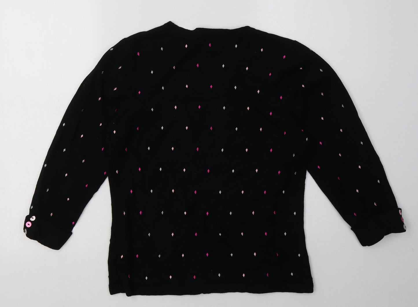 cc Womens Black Geometric Viscose Pullover Sweatshirt Size M  Pullover