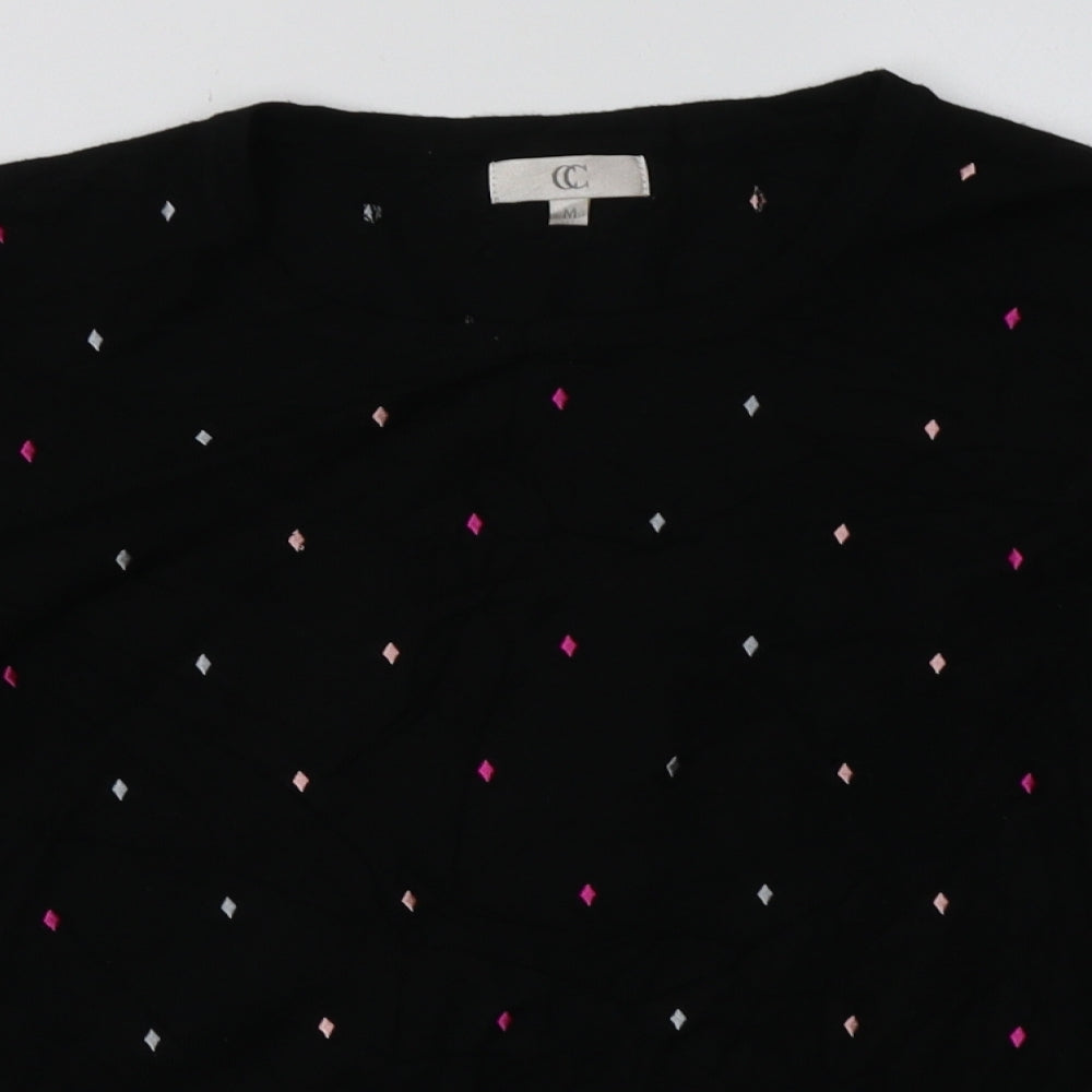 cc Womens Black Geometric Viscose Pullover Sweatshirt Size M  Pullover