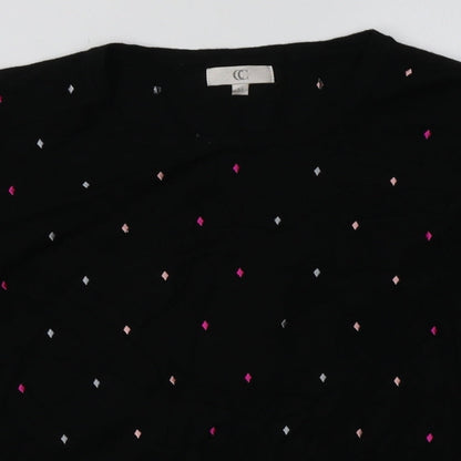 cc Womens Black Geometric Viscose Pullover Sweatshirt Size M  Pullover