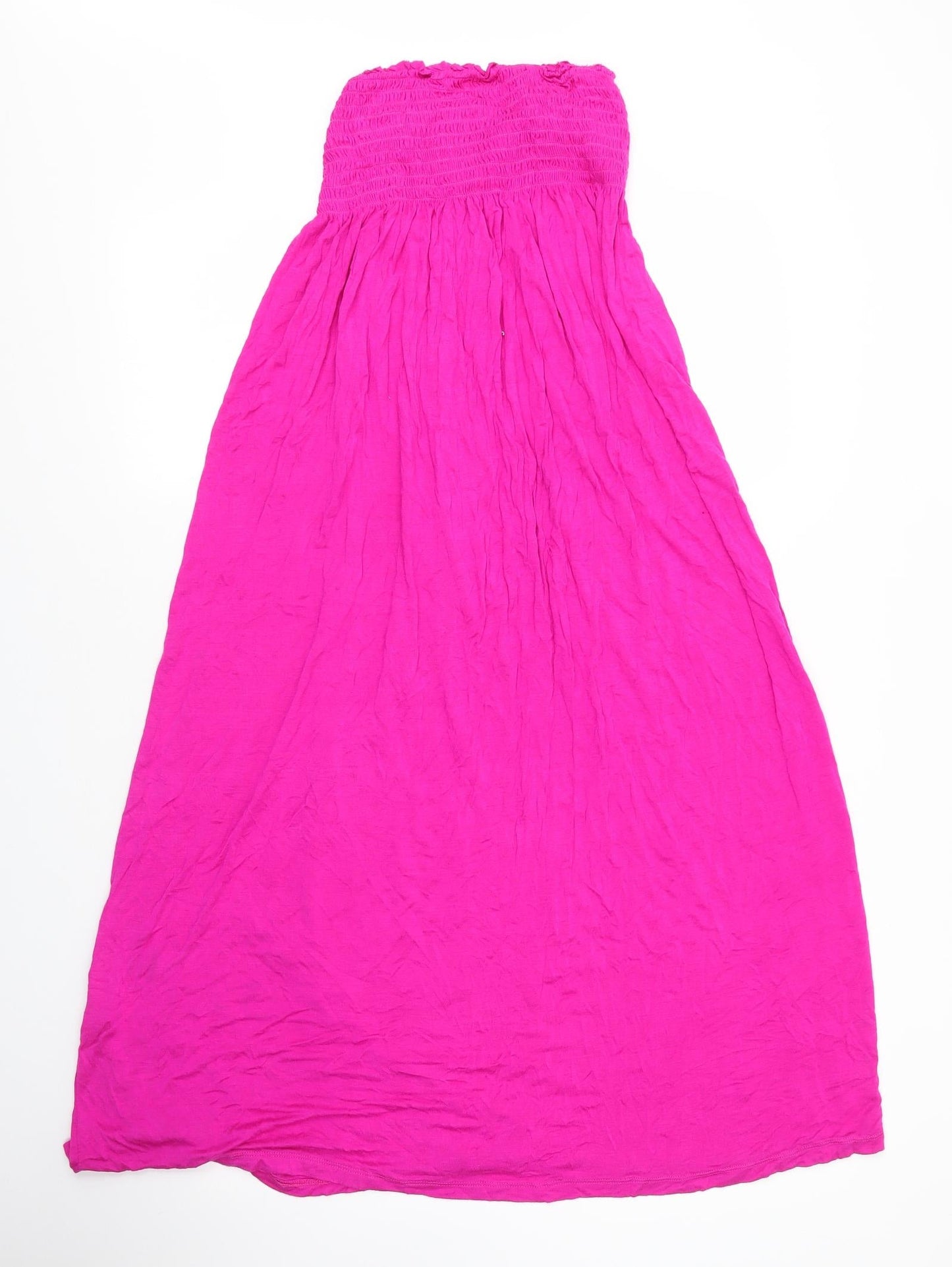 Preworn Womens Pink  Viscose Maxi  Size S  Off the Shoulder