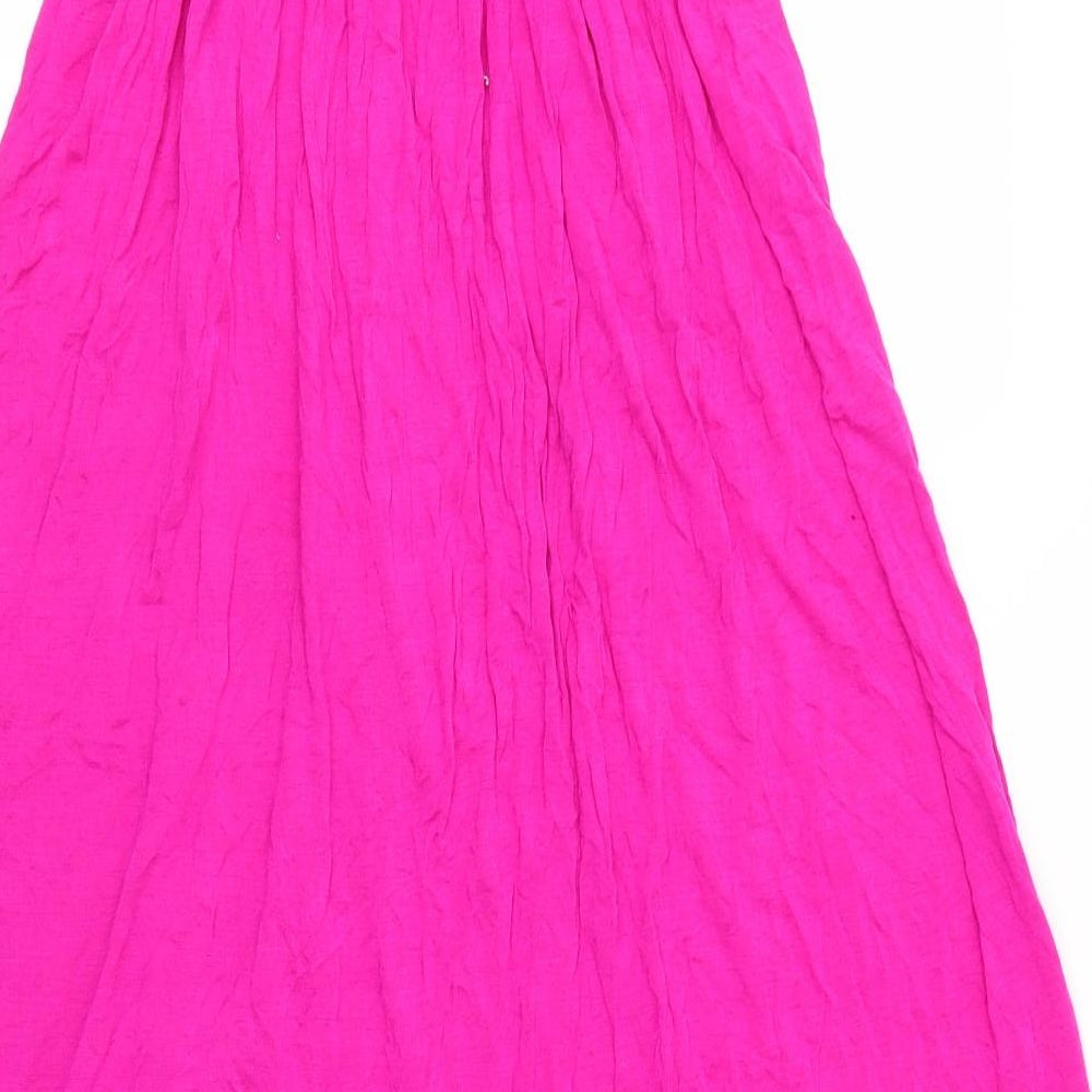 Preworn Womens Pink  Viscose Maxi  Size S  Off the Shoulder
