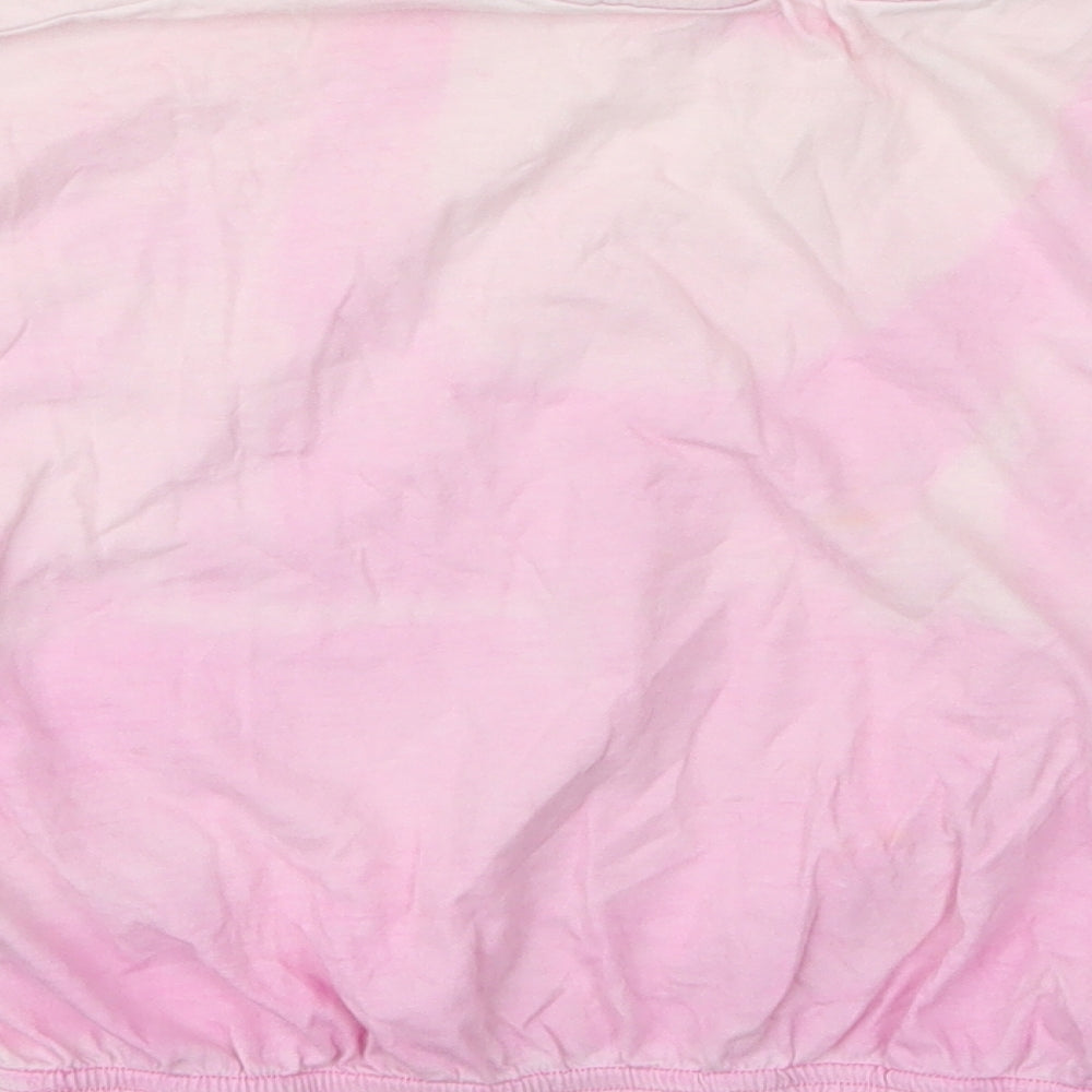 NEXT Girls Pink  Cotton Basic T-Shirt Size 6 Years Round Neck  - Tie Dye Pattern