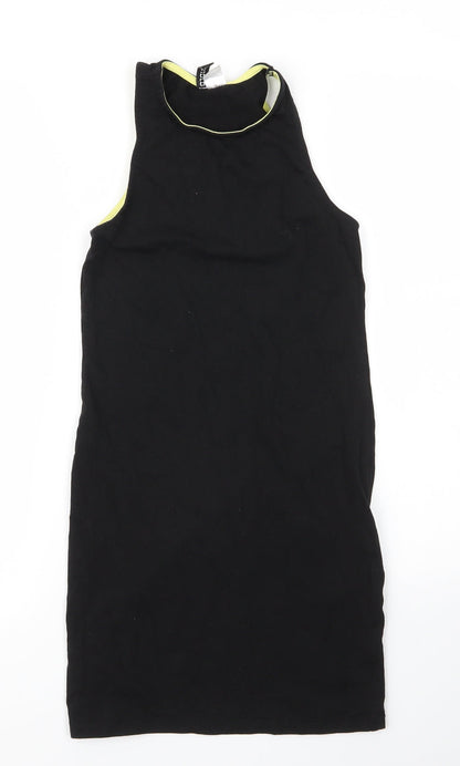 H&M Womens Black  Cotton Basic Tank Size 6 Round Neck