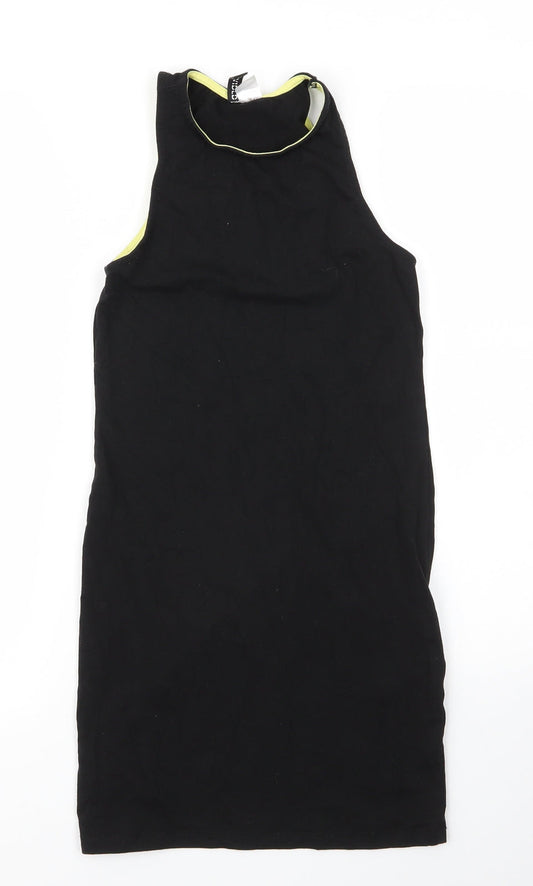 H&M Womens Black  Cotton Basic Tank Size 6 Round Neck