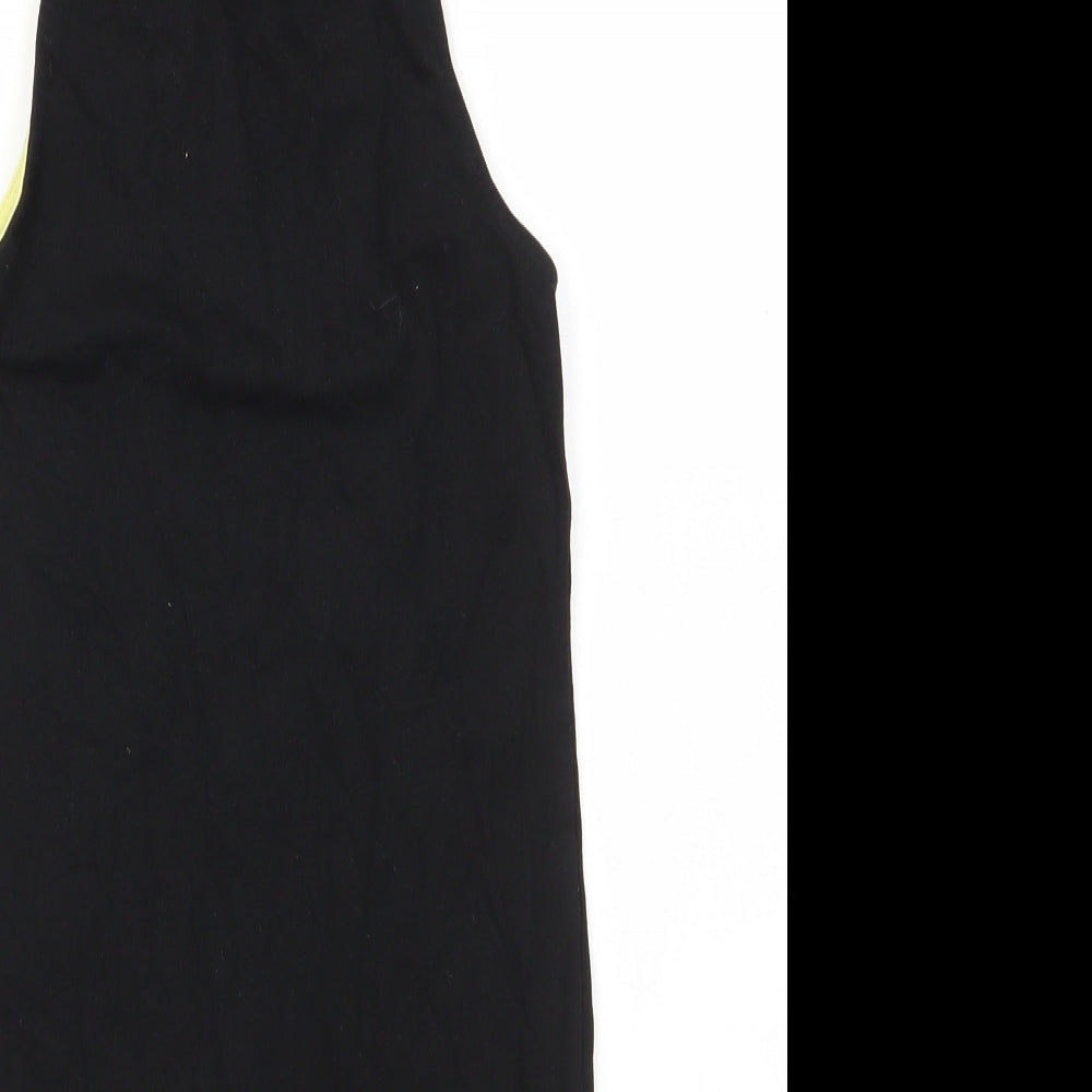 H&M Womens Black  Cotton Basic Tank Size 6 Round Neck