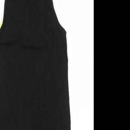 H&M Womens Black  Cotton Basic Tank Size 6 Round Neck