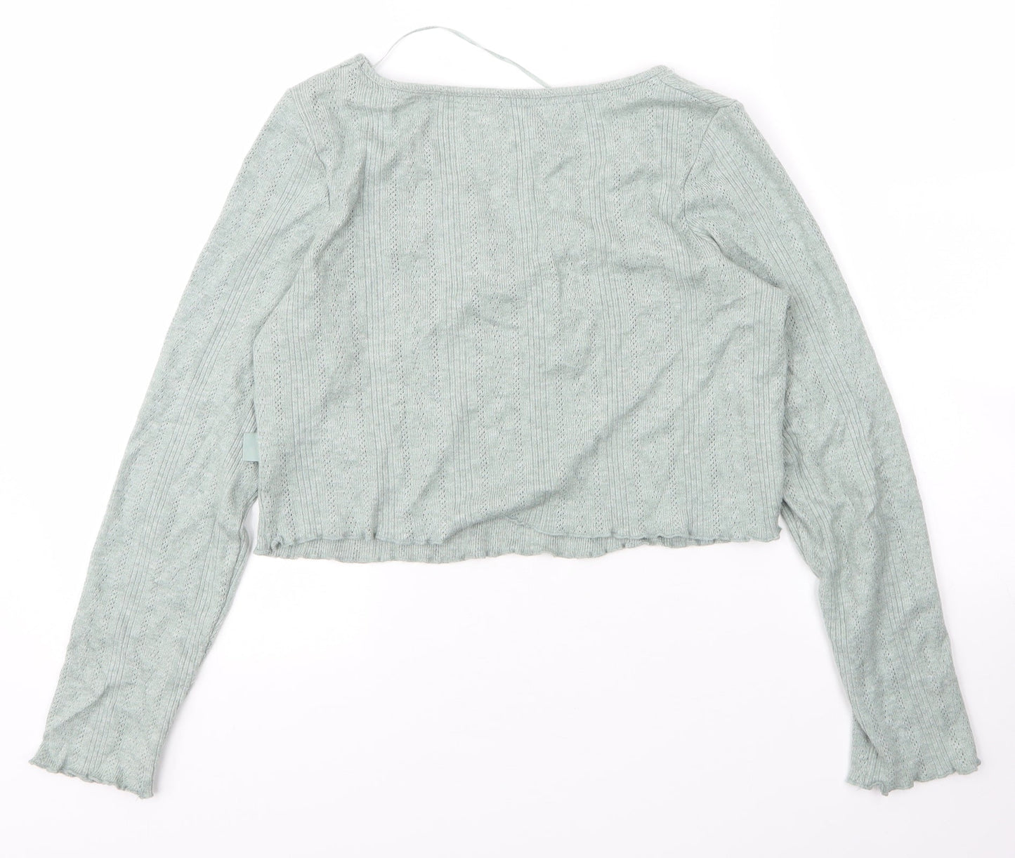 Primark Womens Green  Viscose Basic T-Shirt Size 10 V-Neck