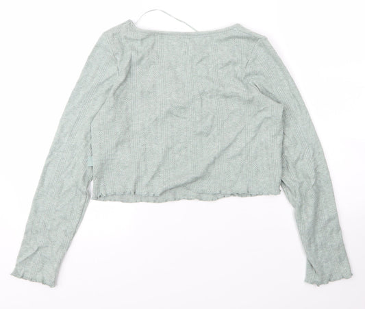 Primark Womens Green  Viscose Basic T-Shirt Size 10 V-Neck