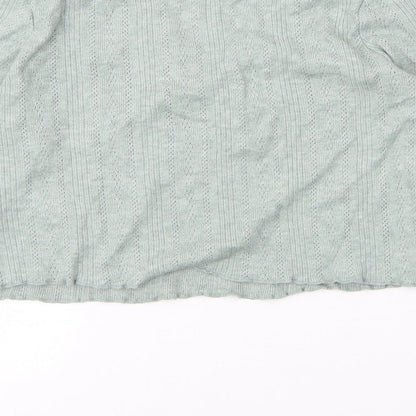 Primark Womens Green  Viscose Basic T-Shirt Size 10 V-Neck