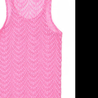Primark Womens Pink  Polyester Basic Tank Size 10 Scoop Neck