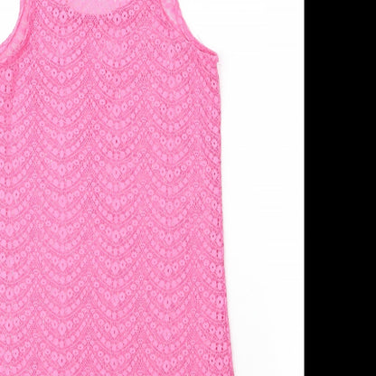 Primark Womens Pink  Polyester Basic Tank Size 10 Scoop Neck