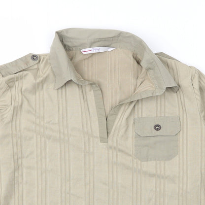 Papaya Womens Green  Cotton Basic Blouse Size 16 V-Neck