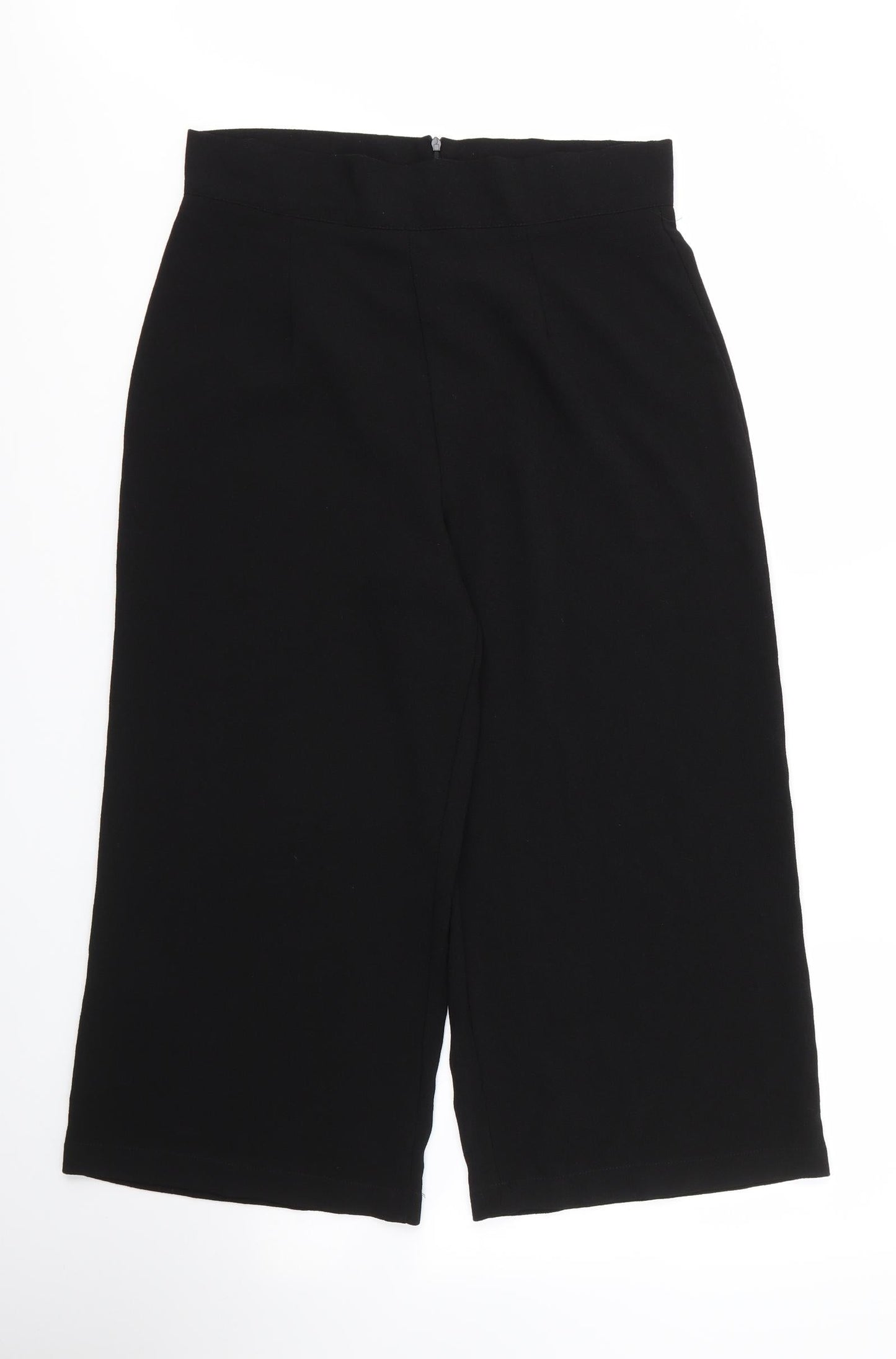 PRETTYLITTLETHING Womens Black  Polyester Capri Trousers Size 14 L22 in Regular Zip