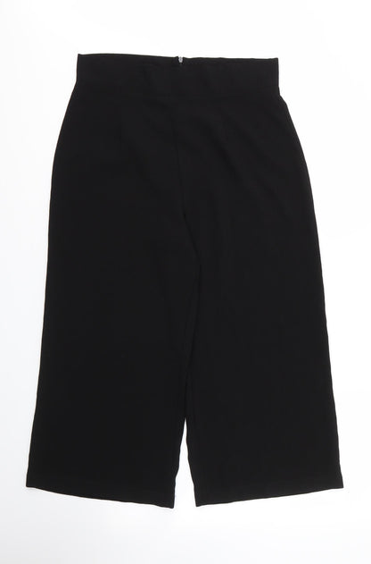 PRETTYLITTLETHING Womens Black  Polyester Capri Trousers Size 14 L22 in Regular Zip
