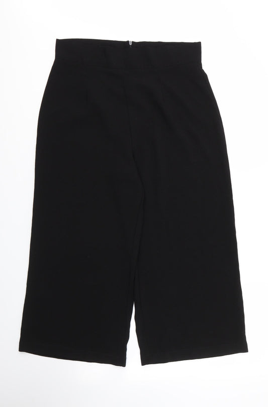 PRETTYLITTLETHING Womens Black  Polyester Capri Trousers Size 14 L22 in Regular Zip
