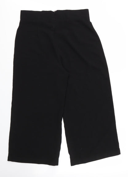 PRETTYLITTLETHING Womens Black  Polyester Capri Trousers Size 14 L22 in Regular Zip