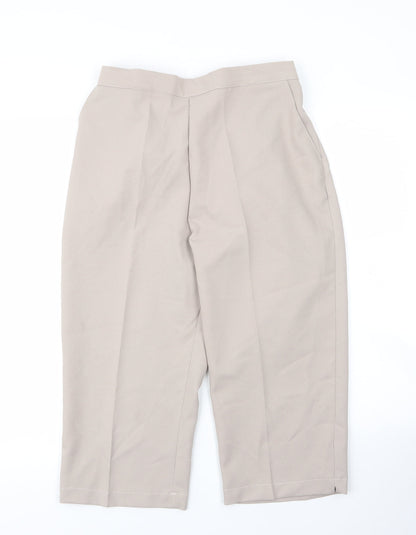 Womens UK Size 16 Preworn Regular Fit Capri Beige Trousers