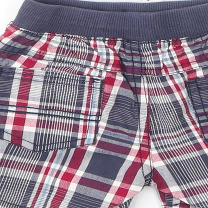 Matalan Boys Blue Plaid Cotton Capri Leggings Size 3-6 Months  Drawstring