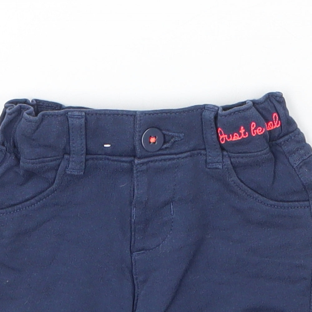 M&S Baby Blue  Cotton Capri Leggings Size 0-3 Months  Drawstring