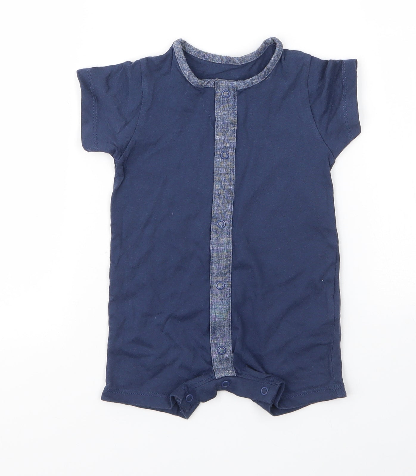M&S Baby Blue  Cotton Babygrow One-Piece Size 3-6 Months  Snap