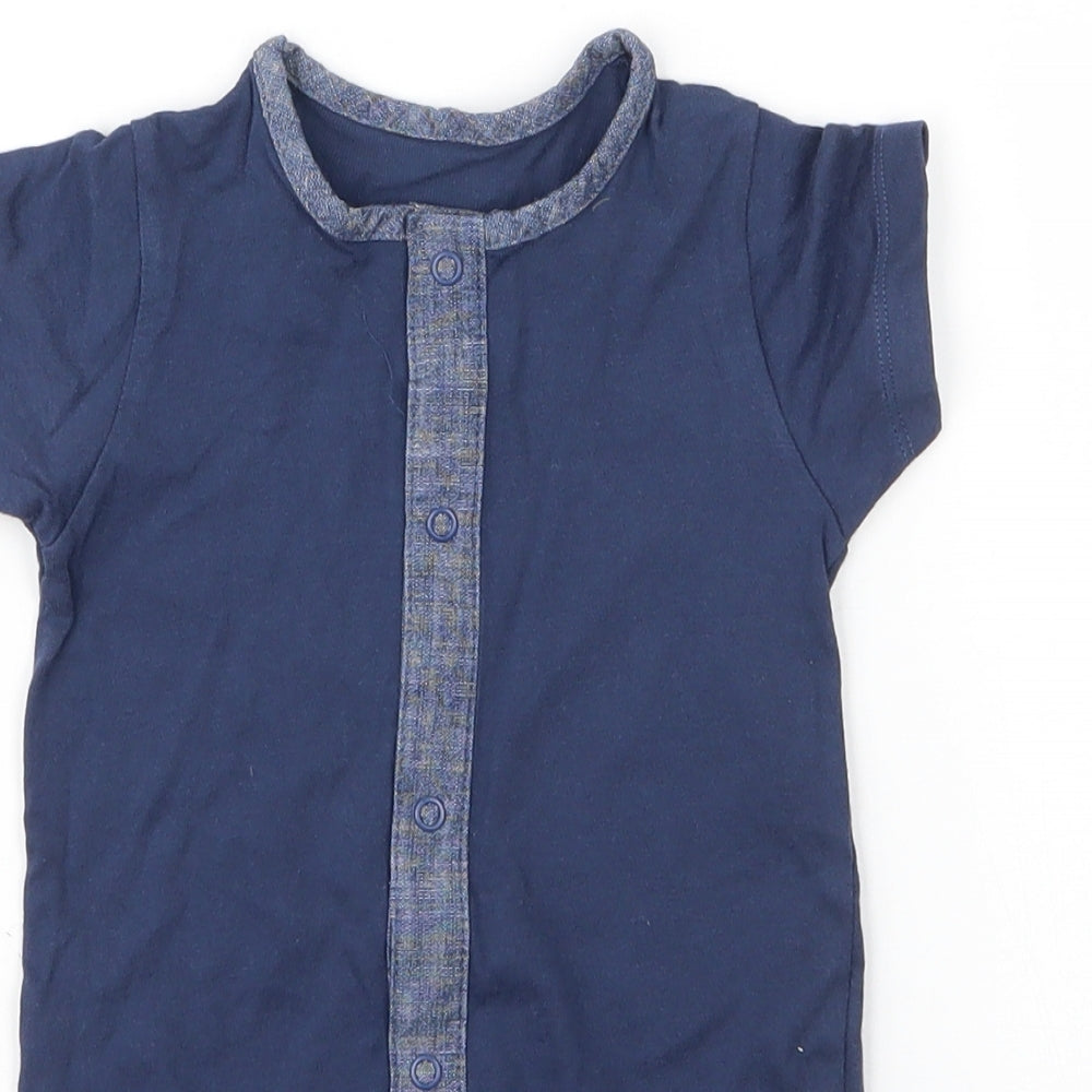 M&S Baby Blue  Cotton Babygrow One-Piece Size 3-6 Months  Snap