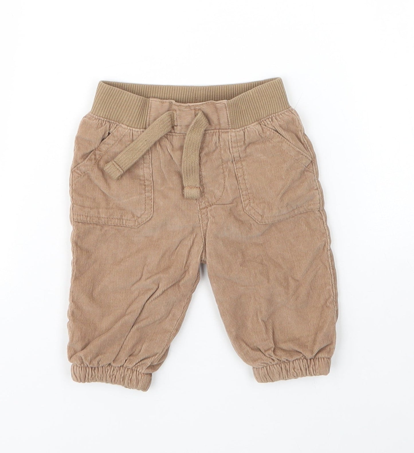 F&F Baby Beige  Cotton Capri Jeans Size 3-6 Months  Drawstring