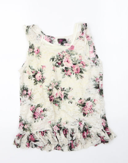Womens UK Size S Yumi Ivory Basic Blouse