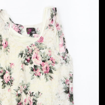 Womens UK Size S Yumi Ivory Basic Blouse