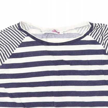 Womens UK Size 8 Internationale Blue Basic T-Shirt