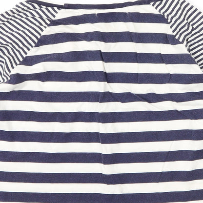 Womens UK Size 8 Internationale Blue Basic T-Shirt