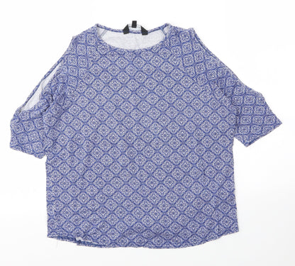 Womens UK Size 8 New Look Blue Basic Blouse
