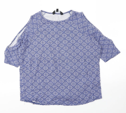 Womens UK Size 8 New Look Blue Basic Blouse