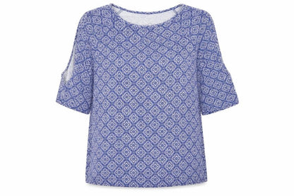 Womens UK Size 8 New Look Blue Basic Blouse