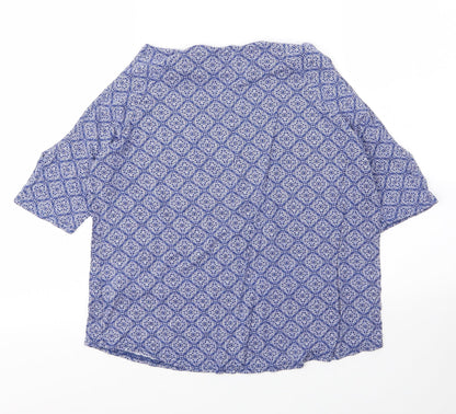 Womens UK Size 8 New Look Blue Basic Blouse