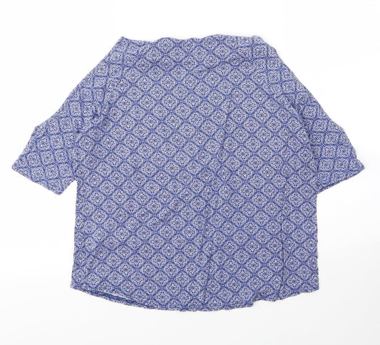 Womens UK Size 8 New Look Blue Basic Blouse