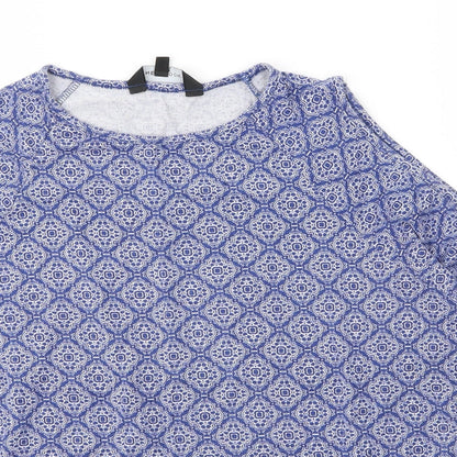 Womens UK Size 8 New Look Blue Basic Blouse