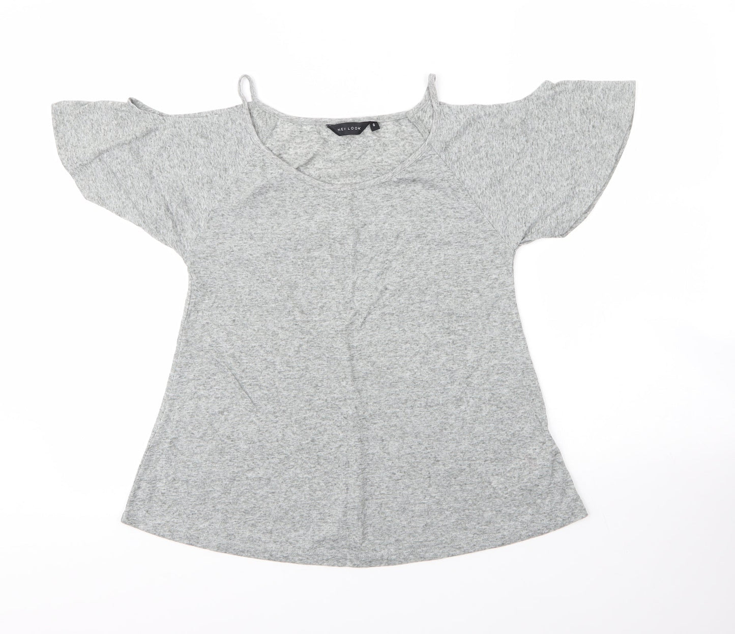 Womens UK Size 8 New Look Grey Basic Blouse