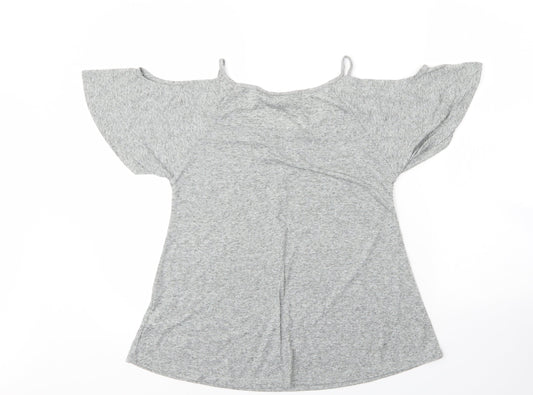 Womens UK Size 8 New Look Grey Basic Blouse