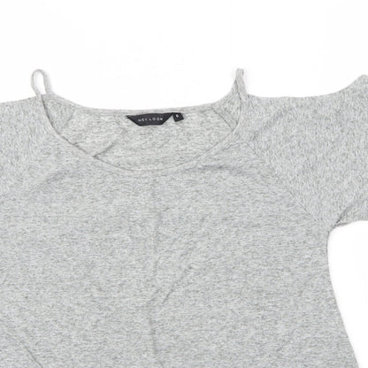 Womens UK Size 8 New Look Grey Basic Blouse