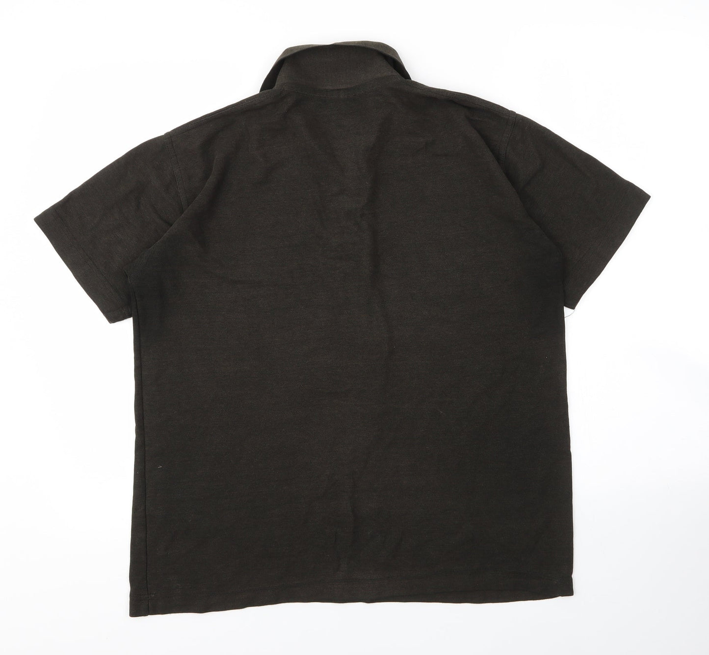 Uneek Mens Green  Cotton  Polo Size M Collared Button