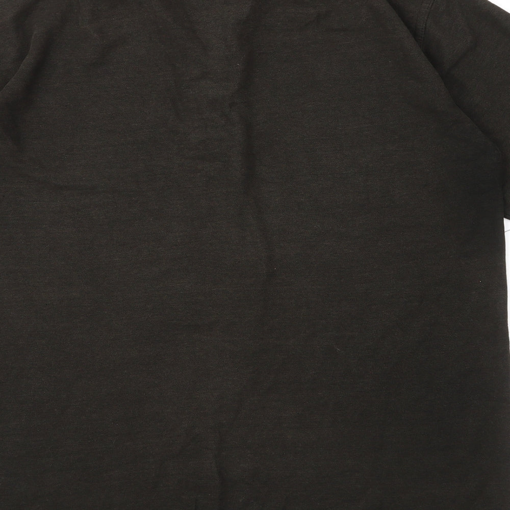 Uneek Mens Green  Cotton  Polo Size M Collared Button